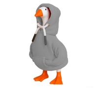 Red Hoodie for 7-Inch Desk Goose Figurine, Soft Cotton Blend Costume Accessory for Mini Tabletop Goose Decor, 7" Standing Goose Ornament(Gray)