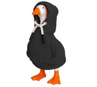 Red Hoodie for 7-Inch Desk Goose Figurine, Soft Cotton Blend Costume Accessory for Mini Tabletop Goose Decor, 7" Standing Goose Ornament(is Black)
