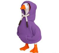 Red Hoodie for 7-Inch Desk Goose Figurine, Soft Cotton Blend Costume Accessory for Mini Tabletop Goose Decor, 7" Standing Goose Ornament(Purple)