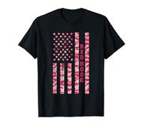 Red Hook Brooklyn Waterfront Area Pink Camo USA Flag T-Shirt