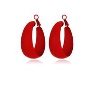 Red Hoop Earrings for Women Retro Red Earrings for Women Dangling Black Big Hoops Earrings Red Accessories for Women 70s Red Jewelry, L, Copper, No Gemstone