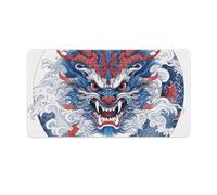 Red Horned Dragon Desk Mat with Stitched Edges, Rubber Mouse Mat for Keyboard Mats Non-Slip Waterproof Desk Pad Office Supplies Large Gaming Mouse Pad for Home Work