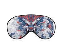 Red Horned Dragon Sleep Mask for Women Men, Breathable Soft Sleeping Mask Adjustable Eye Cover Light Blocking Eye Masks for Travel, Home, Office, Nap, Flights
