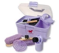 Red Horse Equestrian Hoofpick Dandy Body Brush Curry Comb Sponge Grooming Kit