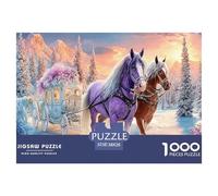 Red Horse Gallop 1000 Pc Puzzle for Wall Decor - Horses Snowy Winter Path Inch Suitable for Decompression And Wall Decor for Adults38x26cm/1000pcs