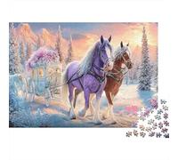 Red Horse Gallop 1000pc DIY Jigsaw Puzzle for Adults & Teens Sturdy Premium Paper Home Decoration Wall Display Easter Present Decorative Jigsaw Puzzle 38x26cm/1000pcs