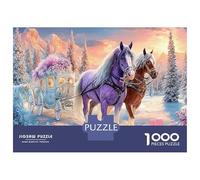 Red Horse Gallop Jigsaw Puzzles Puzzle for Adults Kids. 1000 Pieces Interesting Whimsical Challenge Toy Educational Game Home Decoration for Adults& Kids Age 14 Years Up 52x38cm/1000pcs