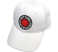 Rockoff Trade Red Hot Chili Peppers Embroidered Logo White Adjustable Hat, White, One Size