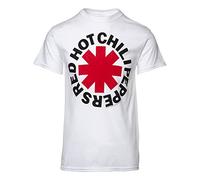 RED HOT CHILI PEPPERS Men's Asterix T-Shirt, White, Small