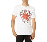 Red Hot Chili Peppers Men's Official Distressed Outlined Logo T-Shirt Small, White, S