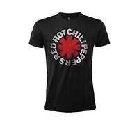 Red Hot Chili Peppers T-Shirt Logo Rock Music Official Black Cotton Unisex Adult Boy (XL)