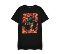 Red Hot Chili Peppers Womens Black Trippy Short Sleeved T-Shirt Dress - Medium