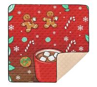 Red Hot Cocoa & Gingerbread Christmas Design Large Stylish Baby Playmat for Floor One-Piecing Baby Kick Crawling Mat for Baby Kids Toddlers Infants, 50'' x 50''