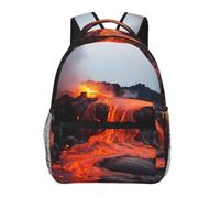 Red Hot Lava From Kilauea Volcano Cute Backpack Waterproof Lightweight Casual Backpack One Size Daypack Travel Laptop Bag For Men Women