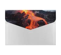 Red Hot Lava from Kilauea Volcano Folder Water-Resistant Accordion Files Organizer Moisture-Proof Expanding File Folder Pockets Reusable Clear File Folders Files Bags Document Holder