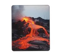 Red Hot Lava from Kilauea Volcano Mouse Pad, Ultra-Smooth Gaming Mousepad, Non-Slip Rubber Base, Waterproof Computer Mouse Mat for Desk, Laptop, Office, Small Portable, 7.9 x 9.5 in