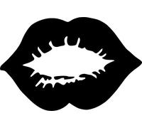 Red Hot Lips Kiss Vinyl Decal Sticker for Car/Window/Wall (Black Gloss)