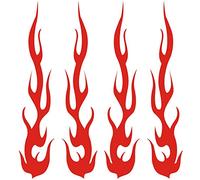 Red Hot Rod Fire Tribal Flame Ignite Flames Retro 3M Reflective Reflector Decal Sticker 1x5 Flash Night Vinyl PVC For Sport Motorbike Bike Motorcycle Bicycle Helmet Racing Car Door Window Tailgate