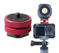 Red Hot Shoe to 1/4"-20 Adapter - 33mm Enlarged Round Locking Nut with High-Friction Rubber Pad - Professional Cold Shoe Mount for Heavy Field Monitors, LED Rigs & Mic