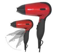 Red Hot 37070 1200W Travel Hair Dryer with Folding Handle/Dual Voltage / 2 Heat Settings/Compact & Lightweight/Red Coloured