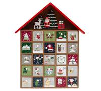Red House Christmas Advent Calendar | Reusable Wooden Fill Your Own 24-Drawer Countdown Calendar for Families - 34.5cm