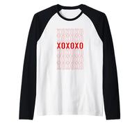 Red Hugs N Kisses Red Graphic Raglan Baseball Tee