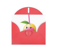 Red HYTTER Mango drink with pink straw Prints Greeting Card for Christmas, Birthdays, and Anniversaries