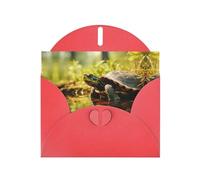 Red HYTTER tortoise Prints Greeting Card for Christmas, Birthdays, and Anniversaries