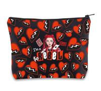 Red I'm A Rebel Makeup Bag Red and Chloe Gifts Red Broken Hearts Gifts Red Princess Zipper Bag (Rebel uk1)
