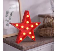 (Red) Independence Day Pentagram Prop Lights Ambient Table Lamps Wedding Holiday Decorations Birthday Party Decoration Modeling Lamps