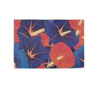 Red Indigo Morning Glory Abstract Flowers Decorative water proof placemats for dining table plastic underplate mat porta platos para mesa set of 6 12x18