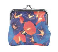 Red Indigo Morning Glory Abstract Flowers Fashion Women's Small Leather Change Purse Unique Clasp Wallet Card Holder for Women Girls bolsas para monedas de mujer