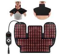 Red Infrared Light Neck Shoulder: Heating Red Light Therapy Device for Body Upper Back, 660nm&850nm Dual-chip LED Wearable Wrap Pad Pain Relief Muscle Relaxing for Women Men at Home