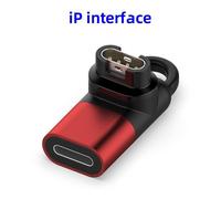 (red, IP Interface) Fonken Type C/Micro/Ios USB Female To 4pin Garmin Charger Adapter For Garmin Smart Watch Charging Converter
