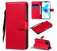(red, iPhone 13) Phone Case For iPhone 13 Pro Max Huawei P50 Honor 9X Xiaomi Poco M4 Pro Redmi Note 11 11S Flip Cover Leather Wallet Book Style Solid Color Phone Cover