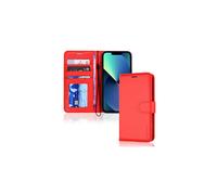TECHGEAR iPhone 14 Plus Leather Wallet Case, Flip Protective Case Cover with Wallet Card Holder, Stand and Wrist Strap - Red PU Leather with Magnetic Closure Designed for iPhone 14 Plus 6.7"