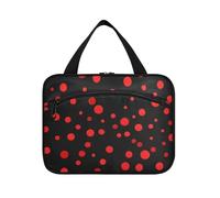 Red Irregular Dots Hanging Travel Bags for Women with Hook, Designer Multifunctional kit Bag for Men for Travelers Trip maleta para maquillaje L