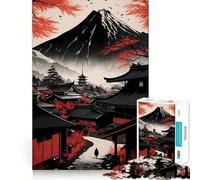 Red Japan Fuji Mountain 1000-piece Puzzle for Teenagers Mind Exercise Toy Mind Calm Design Assembly Cherished Gift (38x52cm)