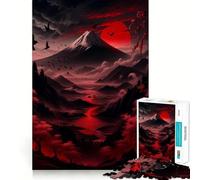Red Japan Fuji with Valley 1000 Pieces Jigsaw Puzzles for Adults Mind Exercise Toy Relax Time Precision Cut Stylish Gift (50x75cm)