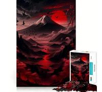 Red Japan Fuji with Valley Jigsaw Puzzles for Adults1000 Piece Mind Skill Group Joy Quality Edge Art Collection Piece (38x26cm)