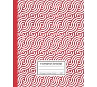 Red Japanese Circles Pattern College Ruled Composition Notebook: Elegant 7.5 x 9.25 Inch Writing Journal with Soft Matte Cover, 120 Pages