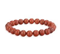 Red Jasper Crystal Bracelet for Improving Focus and Relationships - Strengthen Love Life - 8mm Beaded Bracelet for Women Men - Elastic Adjustable Size