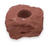 Red Jasper Tea Light Holder, Natural Earth Tones, Felt-Protected Underside, Includes Information Card, 1 kg