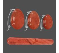 Red Jasper Yoni Egg Set Yoni Wand 100% Natural Precious Gemstone for Kegel Exercise Jade Feminine Product-Silicone Rope Set
