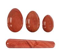 Red Jasper Yoni Egg Set Yoni Wand 100% Natural Precious Gemstone for Kegel Exercise Jade Feminine Product-Undrilled Egg-Wand