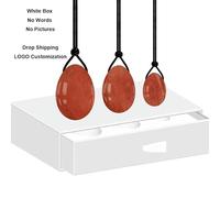 Red Jasper Yoni Egg Set Yoni Wand 100% Natural Precious Gemstone for Kegel Exercise Jade Feminine Product-Drilled Egg Box-W