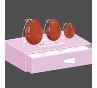 Red Jasper Yoni Egg Set Yoni Wand 100% Natural Precious Gemstone for Kegel Exercise Jade Feminine Product-Silicone Rope Egg-P