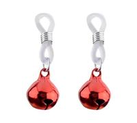 Red Jingle Bell Fake Nipple Rings for Women Hypoallergenic Non Piercing Christmas Ball Bells Dangle Drop Nipplerings Nipple Noose Adjustable Fake Nipple Xmas Festival Statement Jewelry