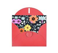 Red JKIEGOQ Beautiful colourful flowers Prints Greeting Card 4 x 6 in for Christmas, Valentine's Day, Wedding, Party Invitation Cards