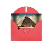 Red JKIEGOQ Dreaming of the Pyramids of Khufu Prints Greeting Card 4 x 6 in for Christmas, Valentine's Day, Wedding, Party Invitation Cards